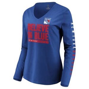 Fanatics NewYork Rangers “Believe In Blue” T-Shirt NHL Women's XL • NWT